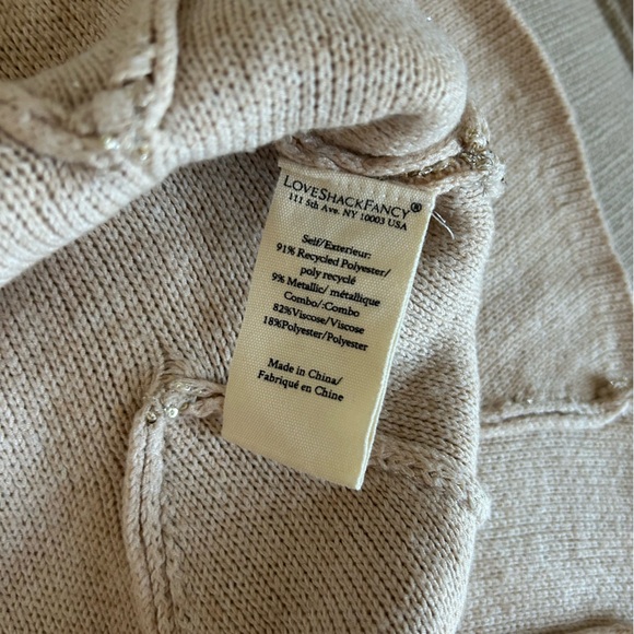 NWT LoveShackFancy Sarajane Sequin Stretch Knit Mini Dress Honey Gold Holiday - Picture 10 of 16